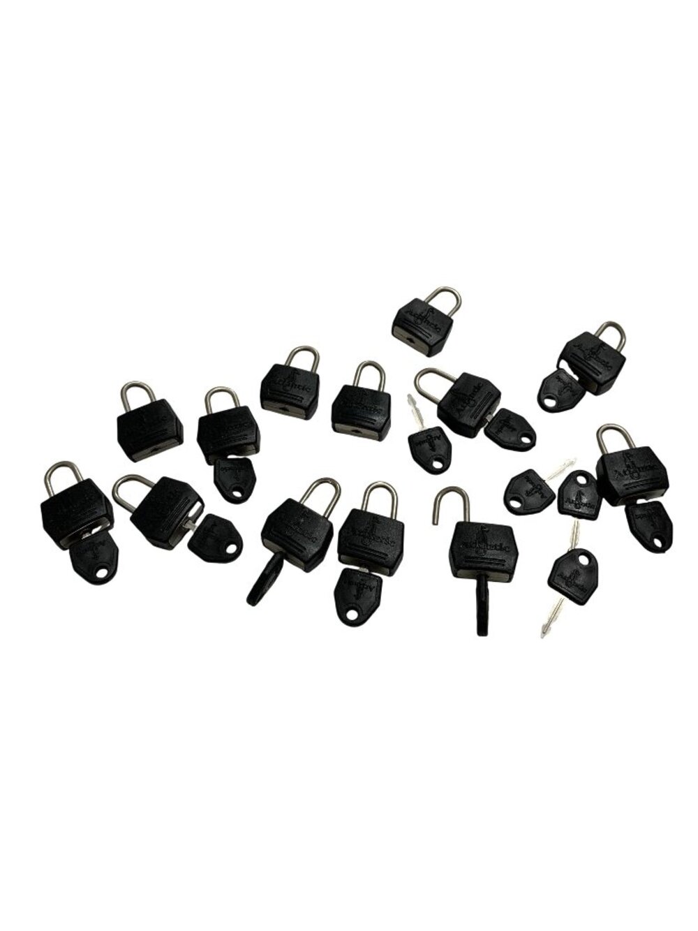 Vintage Lot Of 13 Atlantic Lock Padlocks With Keys For Luggage Backpacks Travel